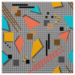 Seamless school geometric memphis shapes pattern s fabric