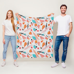 Seamless school geometric memphis shapes pattern s fleece blanket
