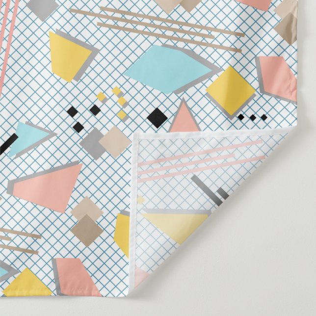 Seamless school geometric memphis shapes pattern s tapestry (Detail)