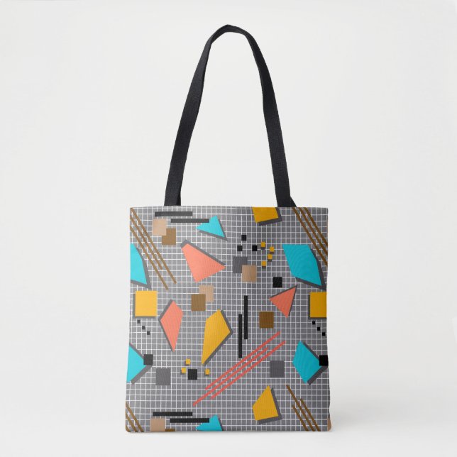 Seamless school geometric memphis shapes pattern s tote bag (Front)