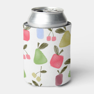 Seamless scratched cartoon fruits apples pears che can cooler