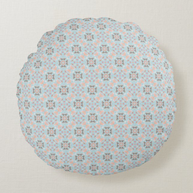 Seamless Sea Themed Pattern Round Cushion (Front)