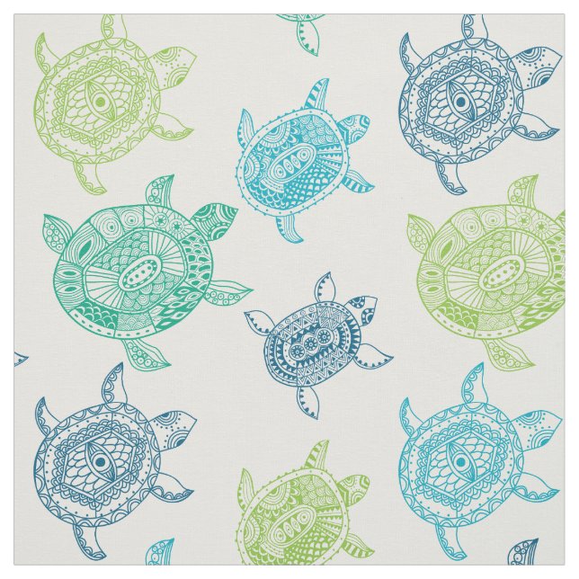Seamless Sea Turtles Pattern Fabric (Swatch)