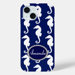 Seamless Seahorse Pattern iPhone 15 Case