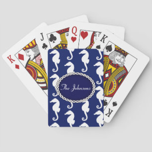 Seamless Seahorse Pattern Playing Cards