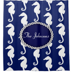 Seamless Seahorse Pattern Shower Curtain