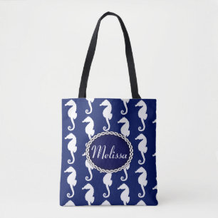 Seamless Seahorse Pattern Tote Bag
