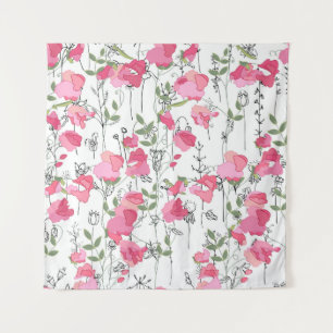 Seamless season pattern with sweet pea. Endless te Tapestry