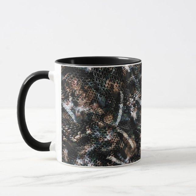 Seamless snake reptile lizard python skin leather mug (Left)