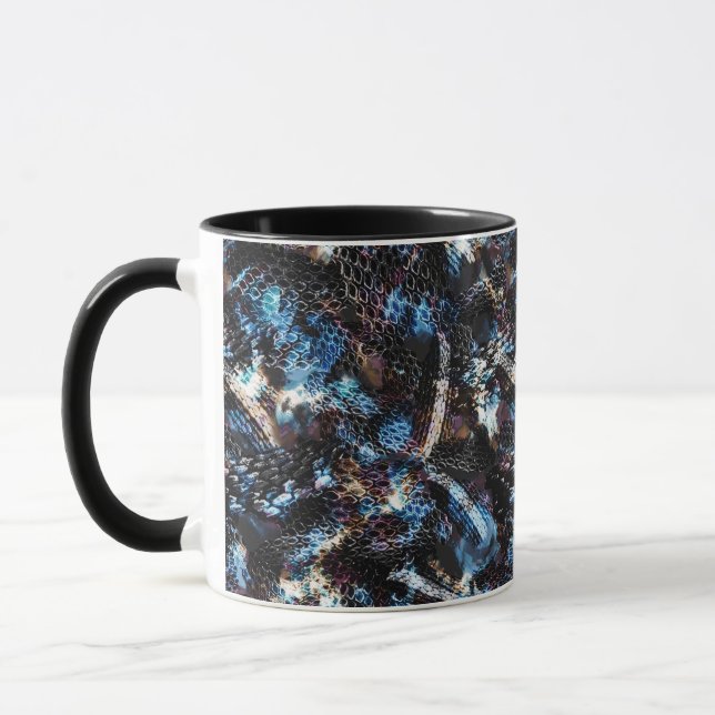 Seamless snake reptile lizard python skin leather mug (Left)