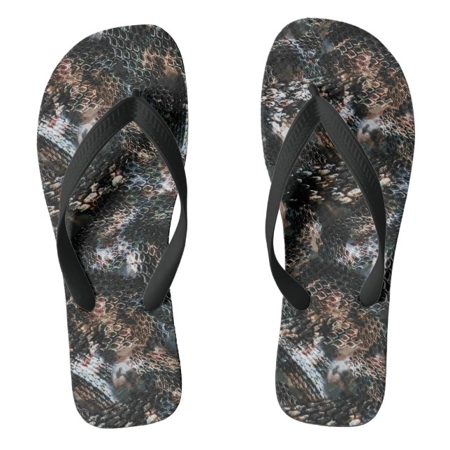 Seamless snake reptile lizard python skin leather thongs (Footbed)