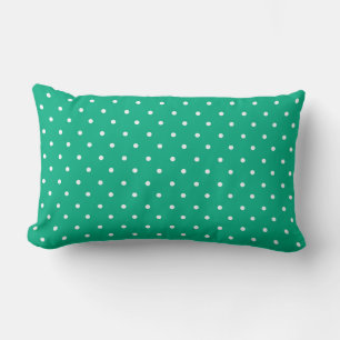 Seamless solid teal polka dot pattern lumbar cushion