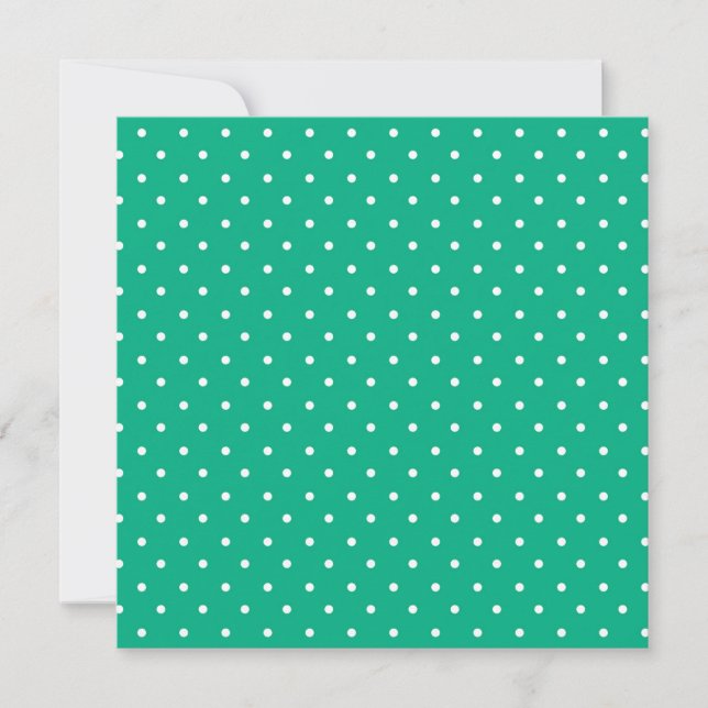 Seamless solid teal polka dot pattern thank you card (Front)