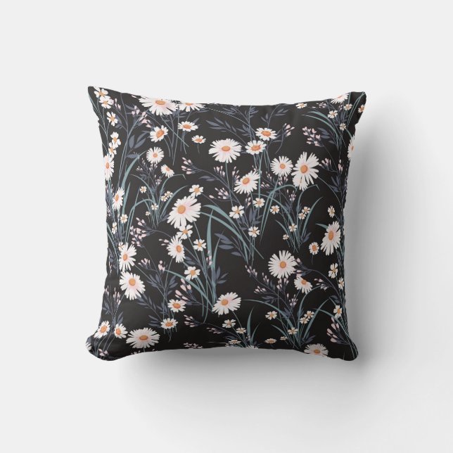 Seamless spring floral pattern with daisies cushion (Front)