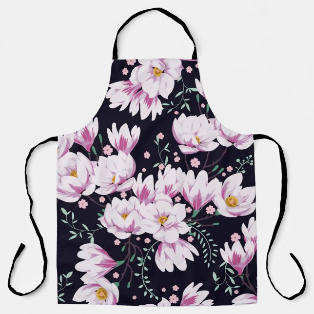 Seamless spring pattern with magnolias. apron (Front)