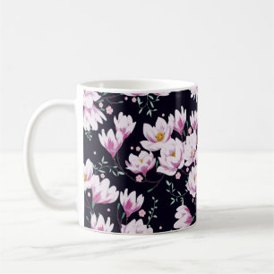 Seamless spring pattern with magnolias. coffee mug