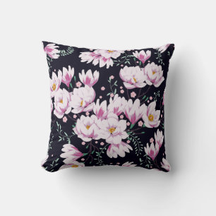 Seamless spring pattern with magnolias. cushion