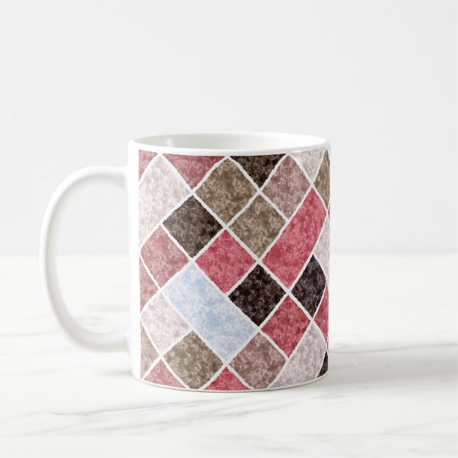 Seamless square patchwork granite marble pattren r coffee mug (Left)