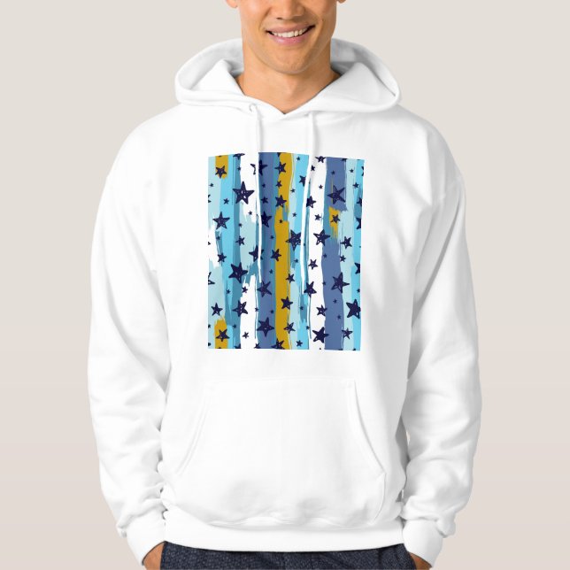 Seamless Star Pattern: Versatile Background Hoodie (Front)