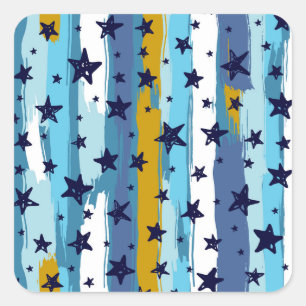 Seamless Star Pattern: Versatile Background Square Sticker