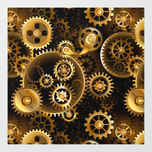 Seamless Steampunk Brass Gears