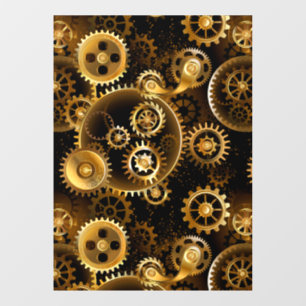 Seamless Steampunk Brass Gears
