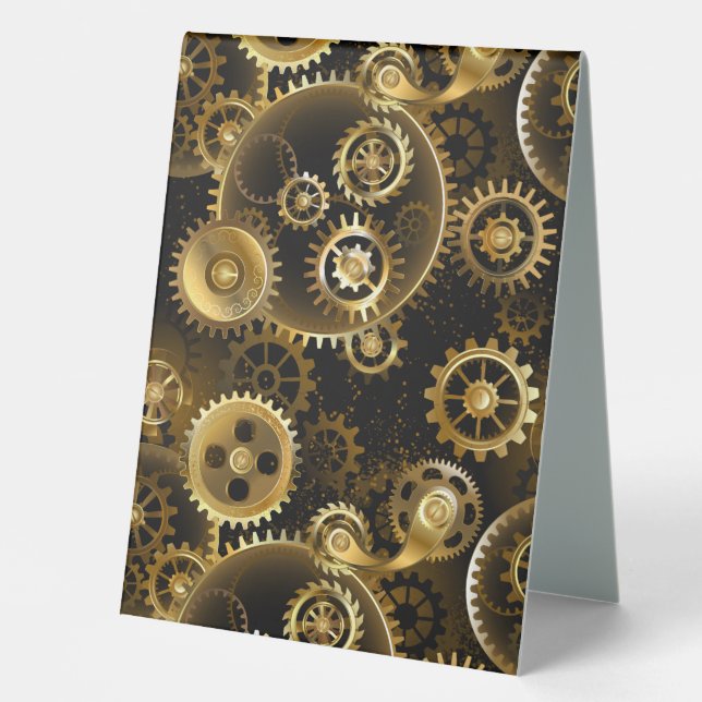 Seamless Steampunk Brass Gears (Front)