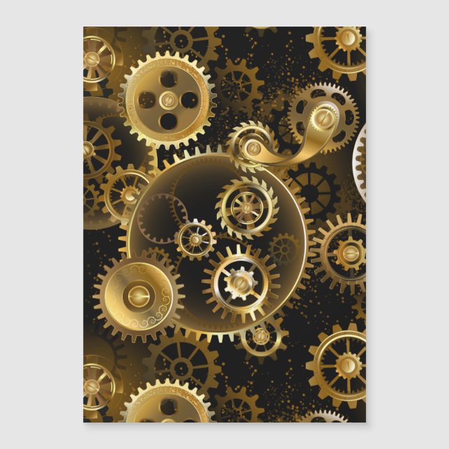 Seamless Steampunk Brass Gears (Front)