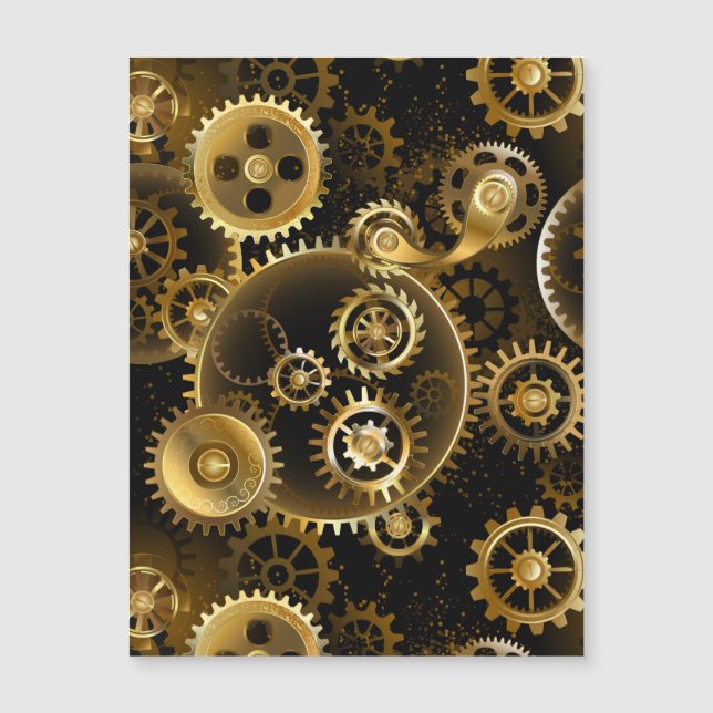 Seamless Steampunk Brass Gears (Front)