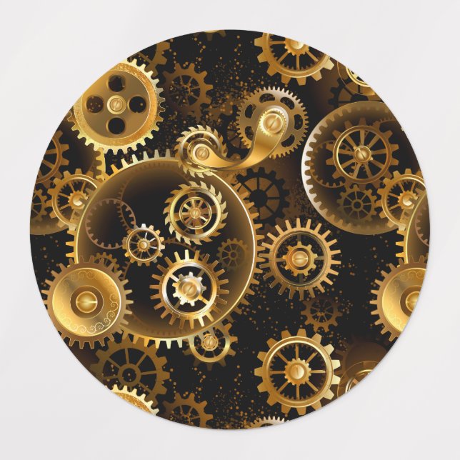 Seamless Steampunk Brass Gears (Design 1)