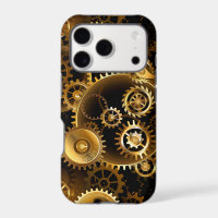 Seamless Steampunk Brass Gears