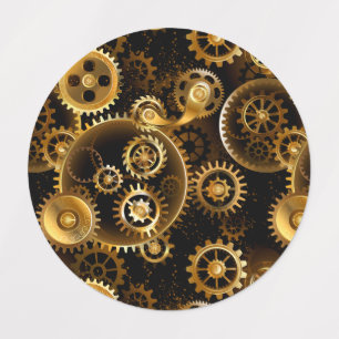 Seamless Steampunk Brass Gears