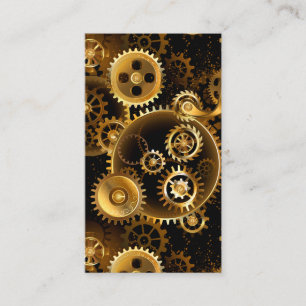 Seamless Steampunk Brass Gears Calling Card