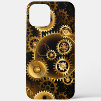 Seamless Steampunk Brass Gears
