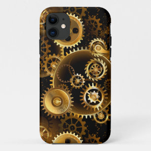 Seamless Steampunk Brass Gears iPhone 11 Case
