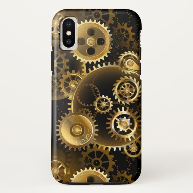 Seamless Steampunk Brass Gears Case-Mate iPhone Case (Back)