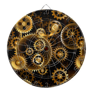 Seamless Steampunk Brass Gears Dartboard