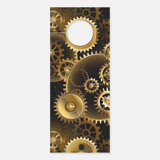 Seamless Steampunk Brass Gears Door Hanger (Front)