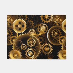 Seamless Steampunk Brass Gears Doormat