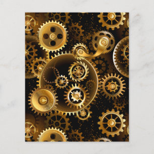 Seamless Steampunk Brass Gears Flyer