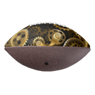 Seamless Steampunk Brass Gears Football