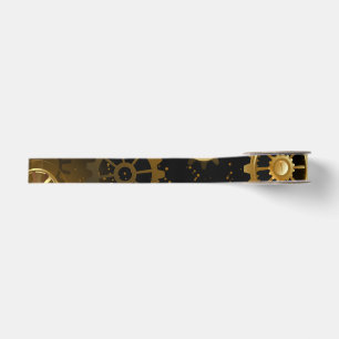 Seamless Steampunk Brass Gears Grosgrain Ribbon