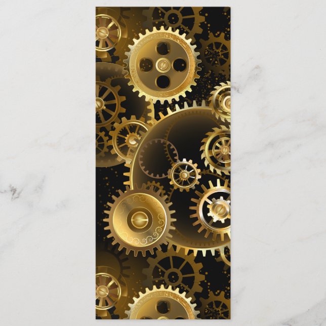 Seamless Steampunk Brass Gears Menu (Front)