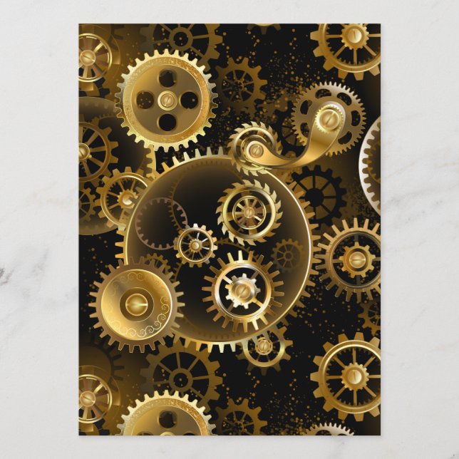 Seamless Steampunk Brass Gears Menu (Front)