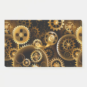 Seamless Steampunk Brass Gears Post-it Notes