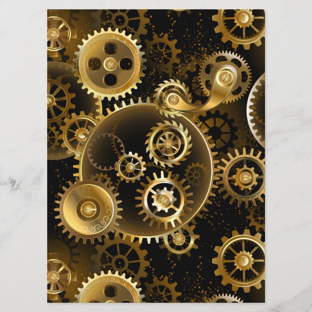 Seamless Steampunk Brass Gears Program (Front)