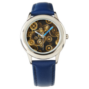 Seamless Steampunk Brass Gears Watch