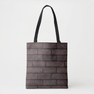 Seamless stone bricks loft brown grey colours tote bag