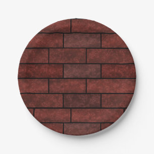 Seamless stone bricks wall brown orange colours lo paper plate