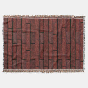 Seamless stone bricks wall brown orange colours lo throw blanket